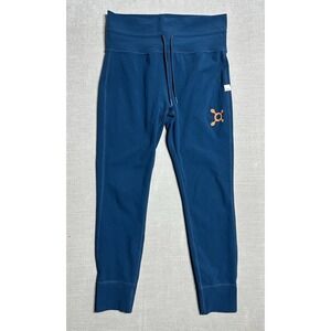 Vuori Daily Leggings Green Teal Womens Large Drawstring Gym Lounge Orange Theory